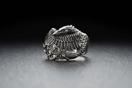 Unlock the mystery of the firebird with our exquisite silver ring. (etsy image id: 7048160123)