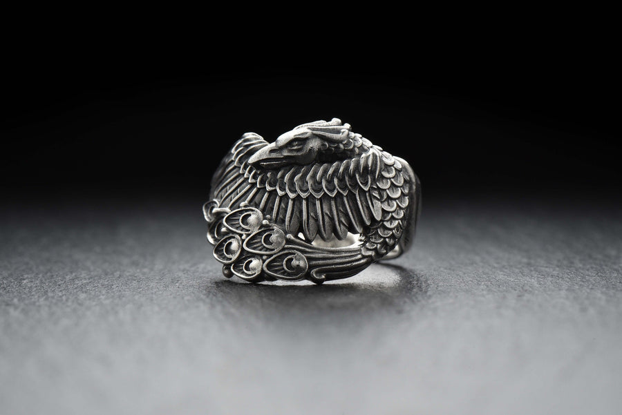 Unlock the mystery of the firebird with our exquisite silver ring. (etsy image id: 7048160123)