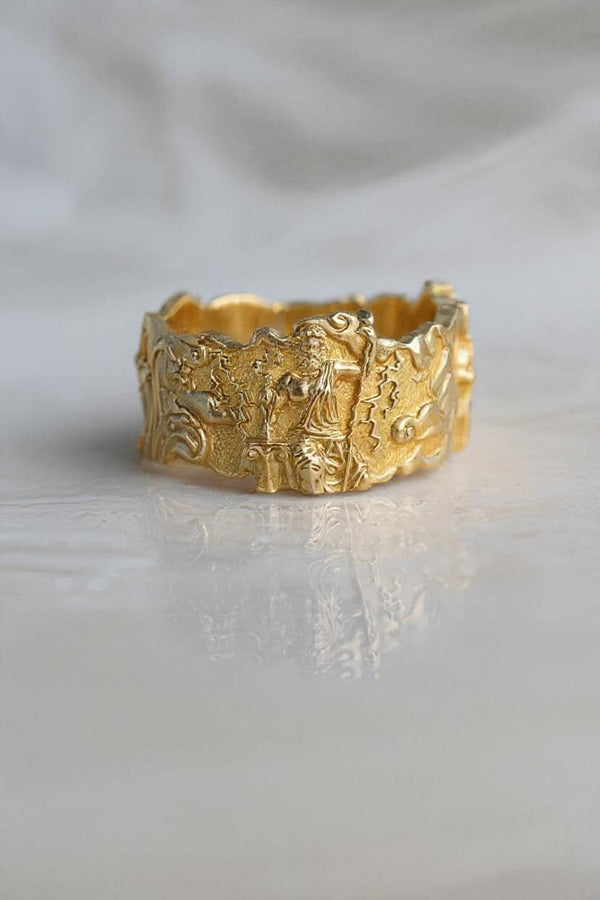 Sterling Silver Greek Gods Ring: Zeus, Poseidon, Hades Brutalist Jewelry (etsy image id: 6165057142)