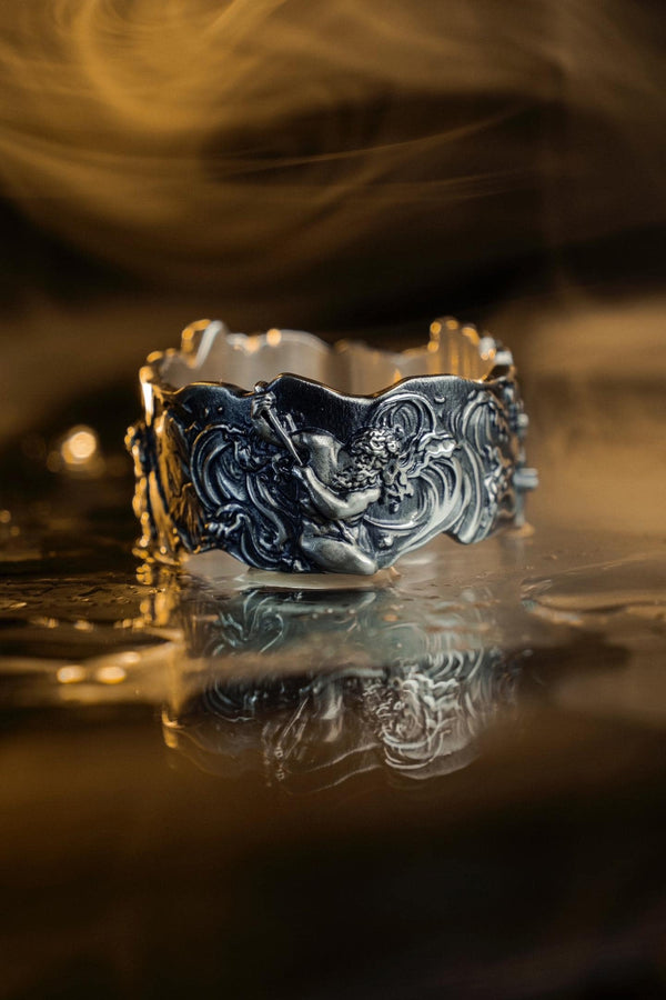 Sterling Silver Greek Gods Ring: Zeus, Poseidon, Hades Brutalist Jewelry (etsy image id: 6165057142)