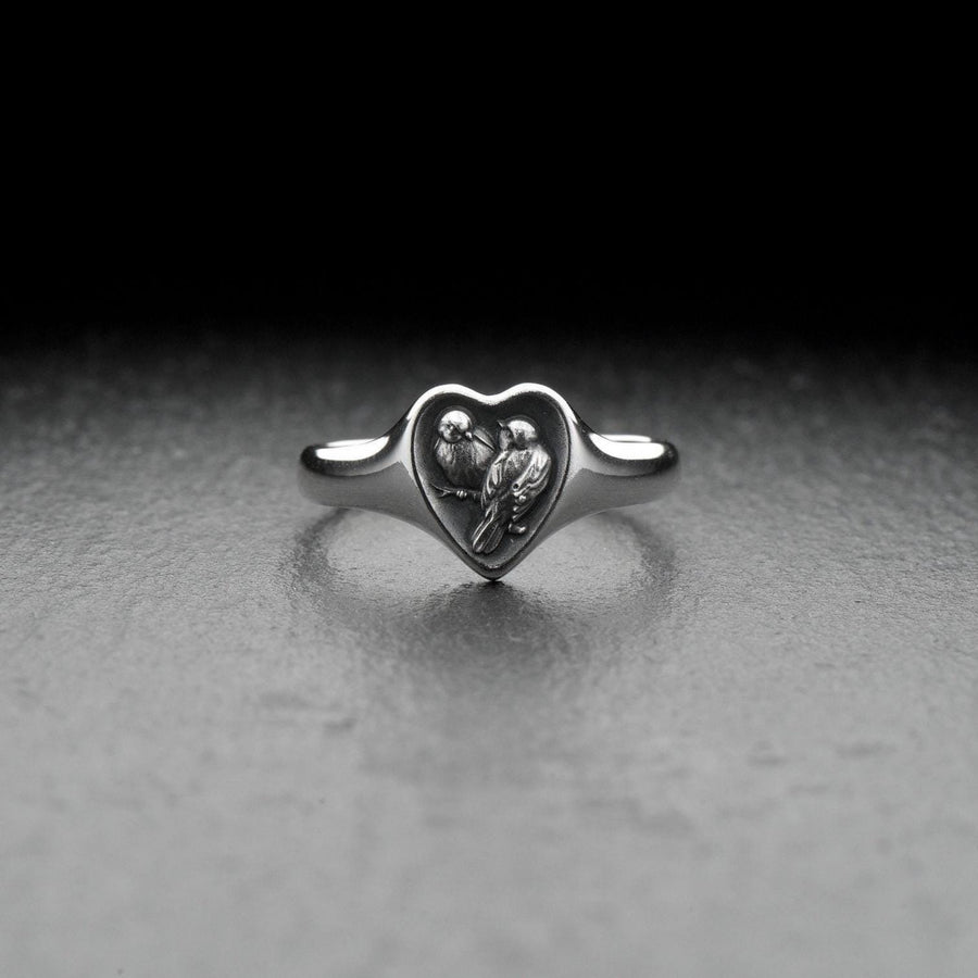 Delicate silver ring with the image of cute chickadees is the perfect accessory for all lovers of nature and animals! It will add a touch of playfulness and grace to any outfit, be it a casual look or an evening dress. (etsy image id: 7000369288)