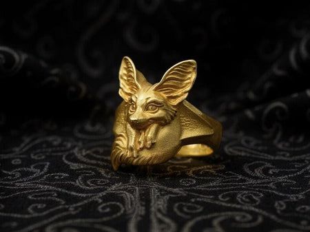 Sterling Silver Fennec Fox Ring: Animal Lover Jewelry