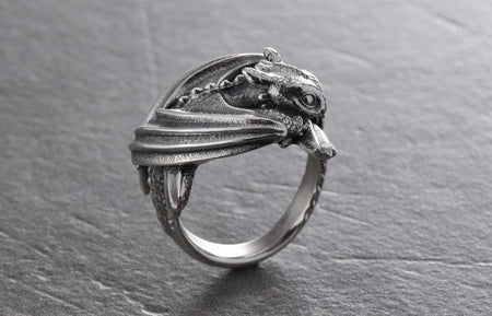 Sterling Silver Baby Dragon Ring: Gothic Fantasy Jewelry (etsy image id: 7099473388)