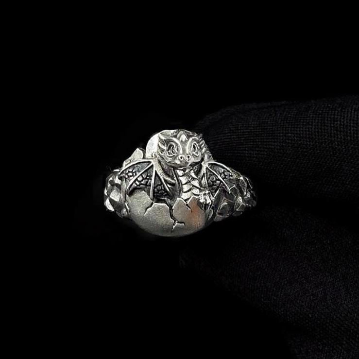 Sterling Silver Baby Dragon Ring: Handmade Fantasy Jewelry (etsy image id: 7100623964)