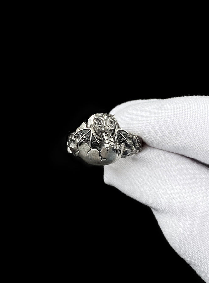 Sterling Silver Baby Dragon Ring: Handmade Fantasy Jewelry (etsy image id: 7100623964)