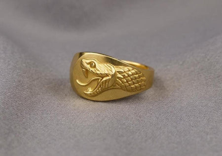 Sterling Silver Snake Signet Ring: Handmade Serpent Jewelry (etsy image id: 7105657082)