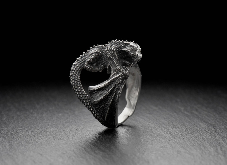 dragon ring	dragon rings	dragon jewelry	dragon ring silver	dragon ring women	fairy ring (etsy image id: 4149340061)