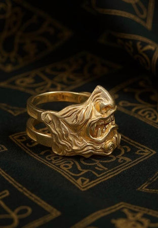 Sterling Silver Samurai Mask Ring: Japanese Warrior Jewelry (etsy image id: 7123147404)