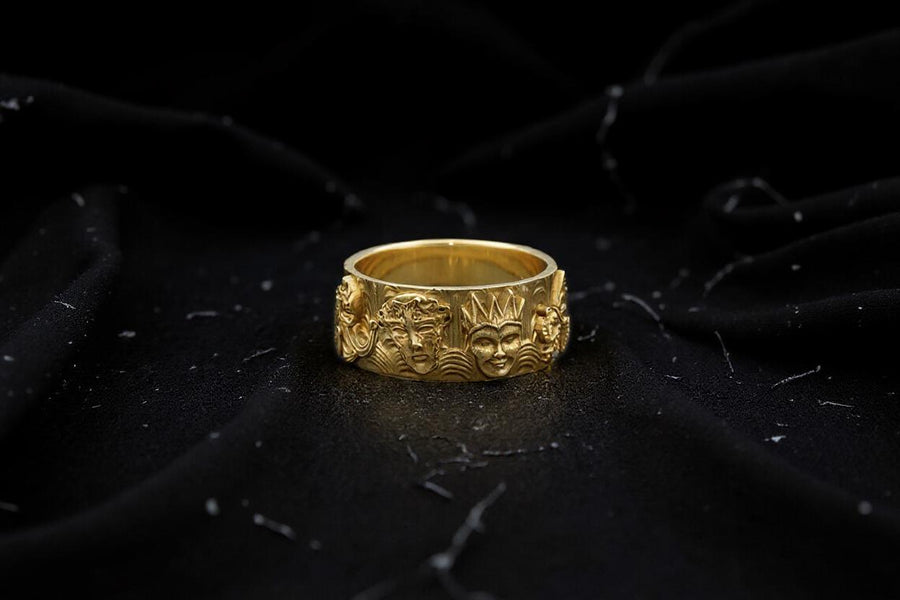 Sterling Silver Mask Ring: Handmade Harlequin Jewelry, Theater Gift (etsy image id: 7131933406)
