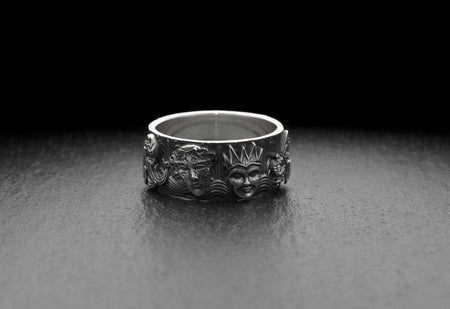 Sterling Silver Mask Ring: Handmade Harlequin Jewelry, Theater Gift (etsy image id: 7131933406)