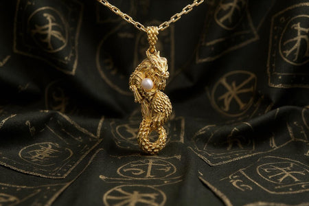 Sterling Silver Asian Dragon Pendant: Pearl, Fantasy Necklace (etsy image id: 7132005756)