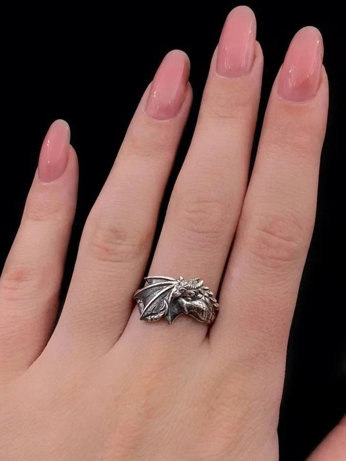 dragon ring	dragon rings	dragon ring silver	dragon ring women	fairy ring	dragon ring men (etsy image id: 7147480797)