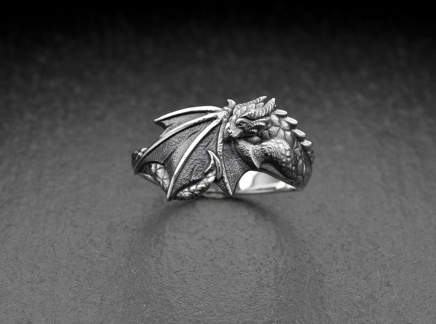 dragon ring	dragon rings	dragon ring silver	dragon ring women	fairy ring	dragon ring men (etsy image id: 7147480797)