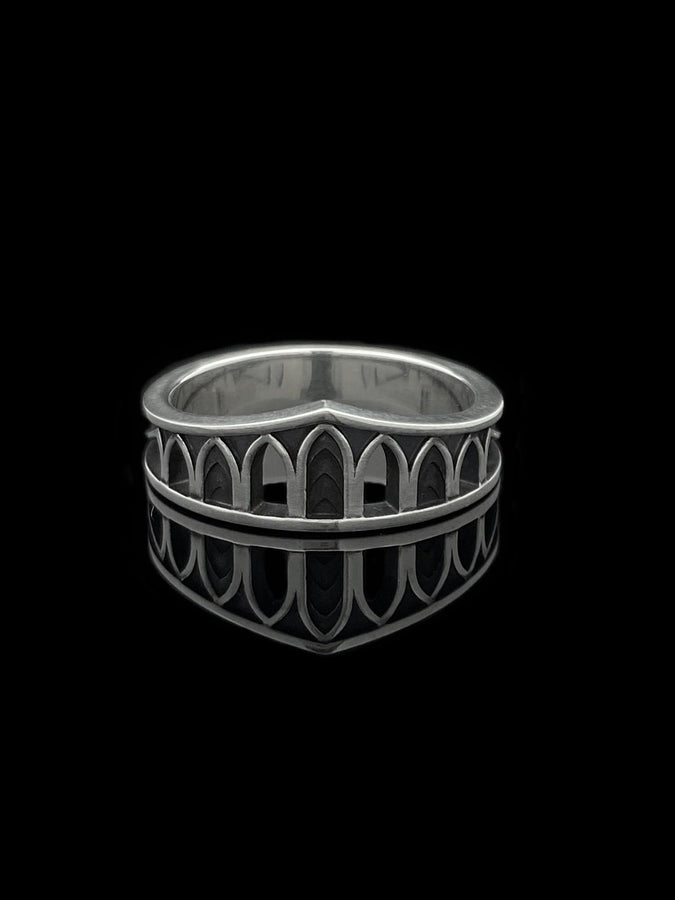 Medieval Wedding Arcs Silver Ring – Sterling Silver Gothic Band with Cathedral Arch Design | Unique Handcrafted Gothic Wedding Ring (etsy image id: 7423777209)