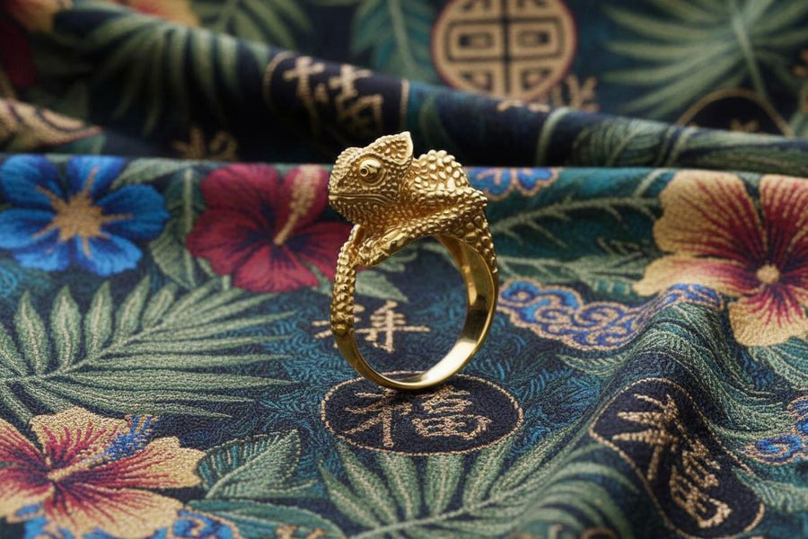 animal ring	gecko ring	chameleon ring	chameleon	lizard gift	reptile lover	reptile ring (etsy image id: 7737518551)