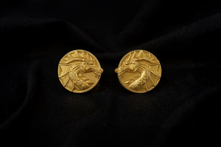 Oxidized Sterling Silver Dragon Cufflinks: Fantasy Jewelry Gift (etsy image id: 7163008362)