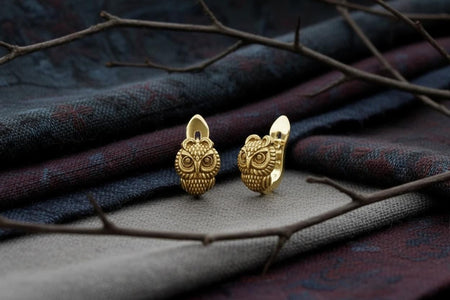 Sterling Silver Owl Earrings: Handmade Bird Jewelry Gift (etsy image id: 7176292492)