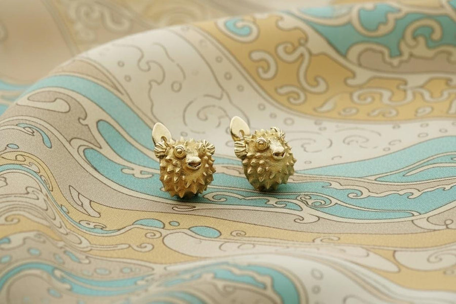 Sterling Silver Puffer Fish Earrings: Handmade Sea Jewelry (etsy image id: 5531076529)