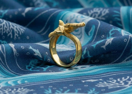 Sterling Silver Hammerhead Shark Ring: Handmade Ocean Jewelry (etsy image id: 7181003266)