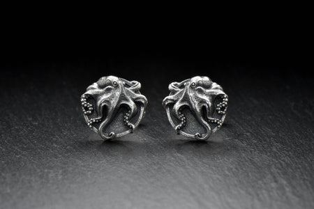 Sterling Silver Octopus Cufflinks: Sea Creature Jewelry Gift (etsy image id: 7181055826)