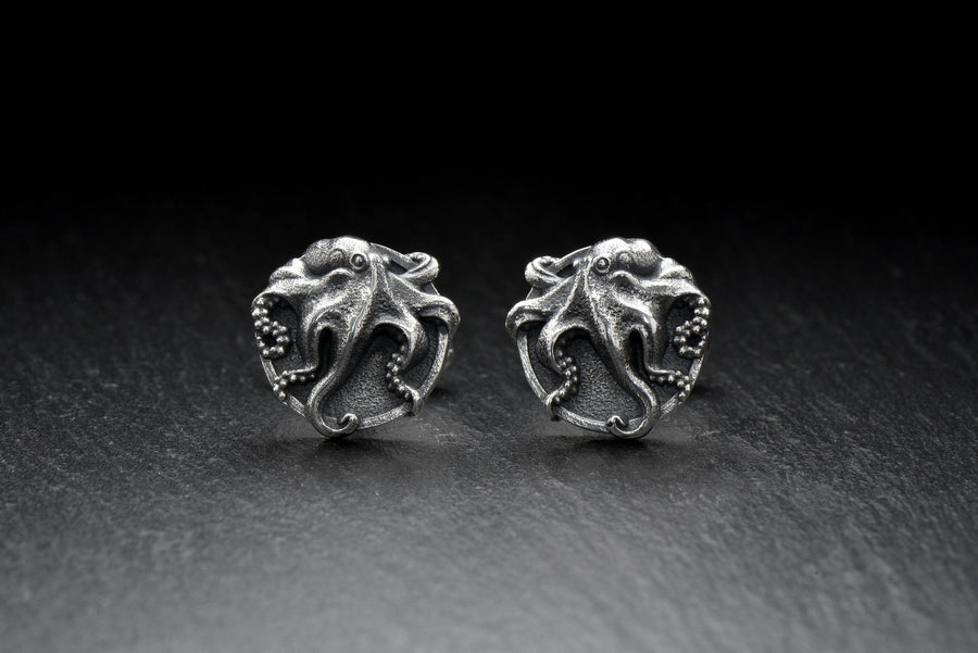 Sterling Silver Octopus Cufflinks: Sea Creature Jewelry Gift (etsy image id: 7181055826)