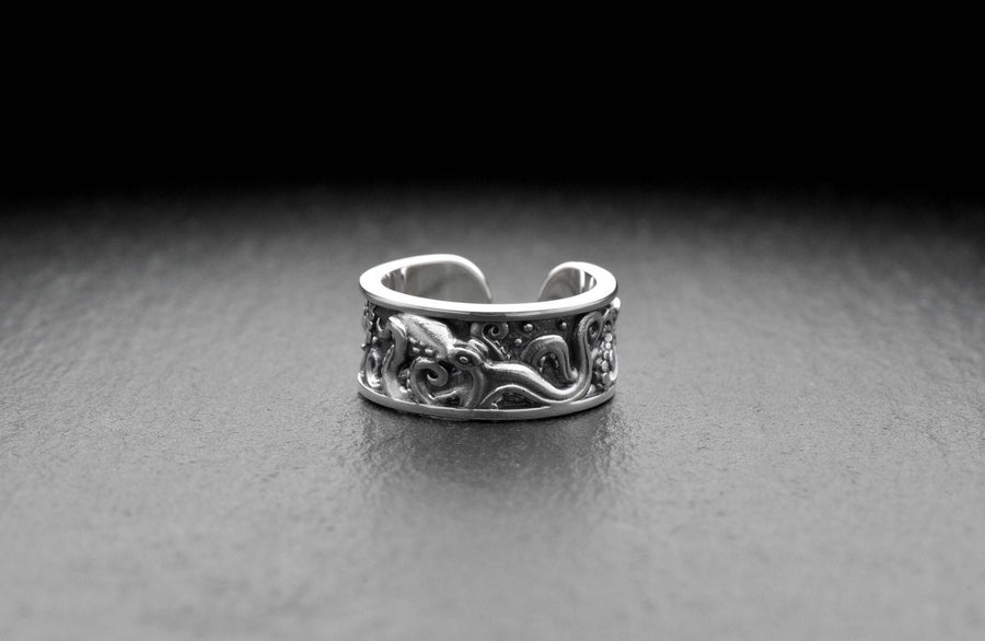 Octopus ring	tentacle ring	octopus jewelry	octopus embroidery	ocean lover gift	Ring Octopuses	Octopuses	Octopus	tentacle	silver ring	silver octopus ring	silver	sterling silver (etsy image id: 7181072624)
