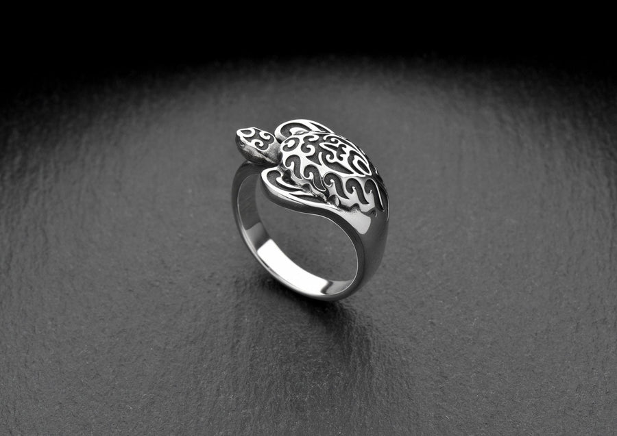 Women gift	Maori ring	Silver Maori Ring	polynesian ring	Sea creature ring	silver polynesian	Sea souvenir	maori jewelry	maori silver	men's ring	Maori Turtle	Turtle ring (etsy image id: 4242786515)
