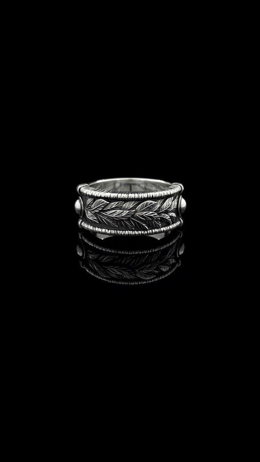 Victorian Laurel Wreath Sterling Silver Ring • Botanical Leaf Band • Ancient Symbol Wedding Band • Detailed Silver Artisan Jewelry (etsy image id: 7193912469)