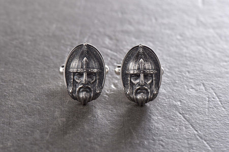 Sterling Silver Warrior Cufflinks: Handmade Medieval Knight Jewelry (etsy image id: 7197912748)