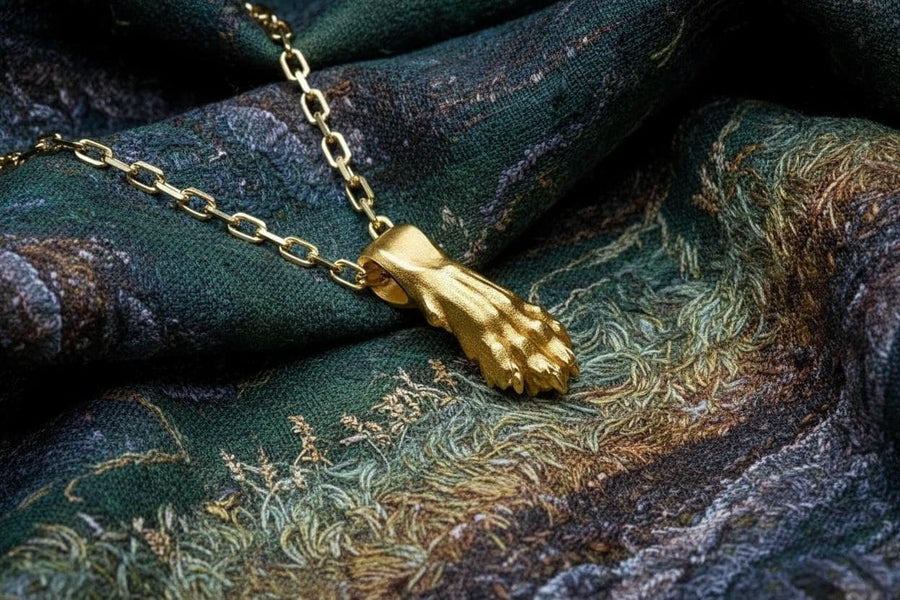 silver pendant	animal jewelry	silver necklace	hunter pendant	silver paw (etsy image id: 4370613433)