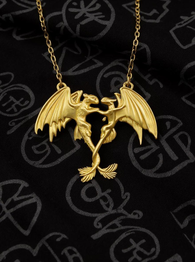 Sterling Silver Dragons Pendant: Handmade Fantasy Necklace (etsy image id: 7207192419)