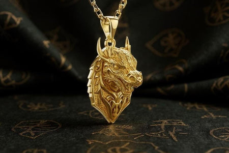 Sterling Silver Dragon Head Pendant: Fantasy Necklace (etsy image id: 7207275757)