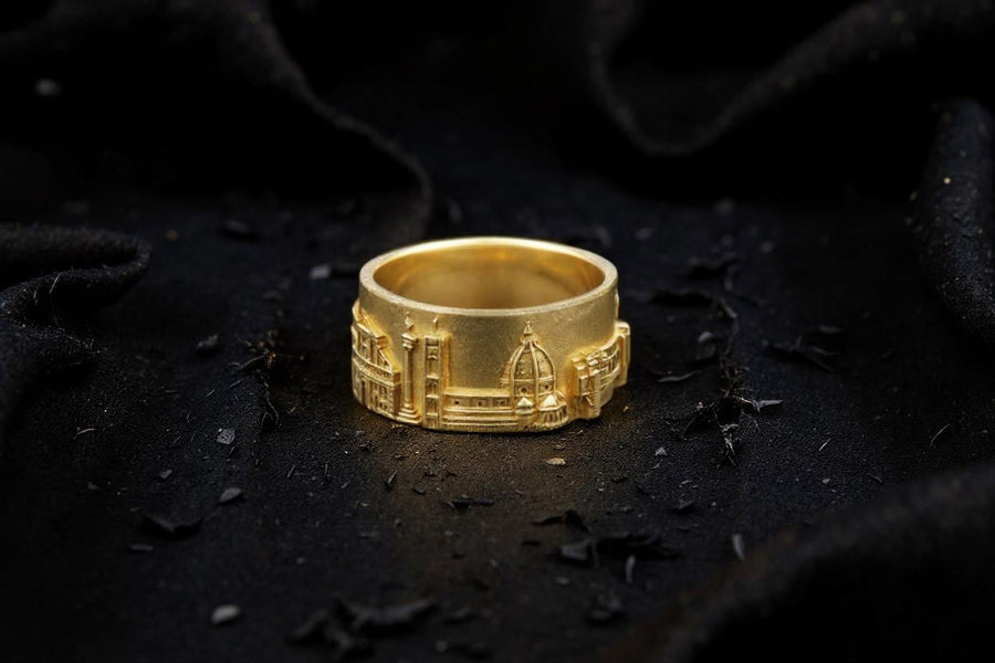 sterling silver ring	band ring	Florence cityscape	Florence skyline	Tuscany ring (etsy image id: 7261987072)