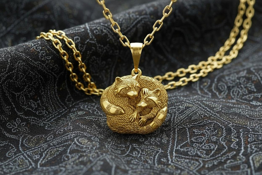 The pendant is made of high quality silver, which guarantees its durability and resistance to damage. Its unique adorable raccoon design is eye-catching and adds a pop of color to any look. (etsy image id: 6100406265)