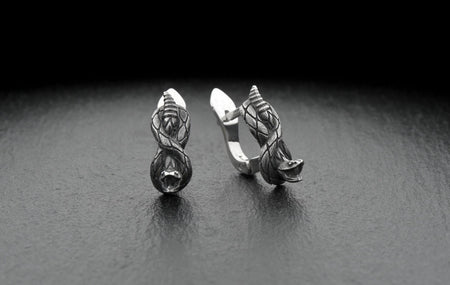 Sterling Silver Snake Earrings: Oxidized Serpent Jewelry (etsy image id: 7211101503)