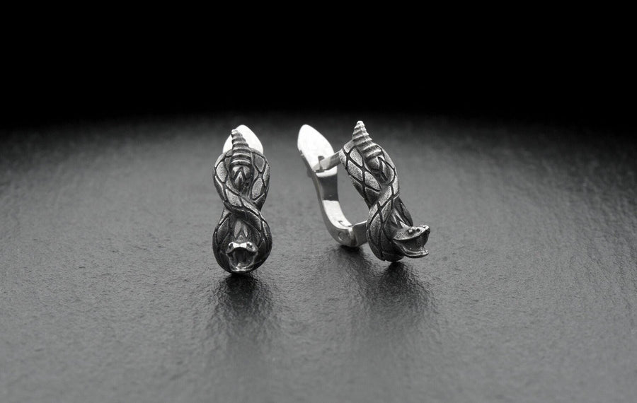 Sterling Silver Snake Earrings: Oxidized Serpent Jewelry (etsy image id: 7211101503)