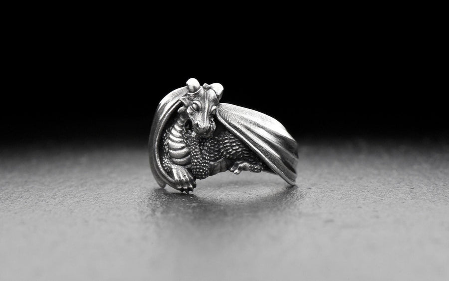 ring dragon	dragon art	house of dragon	dragon house	dragon	Silver ring	Sterling silver (etsy image id: 4613192139)