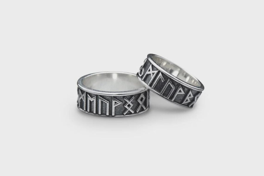 Sterling Silver Scandinavian Runes Ring: Norse Viking Jewelry (etsy image id: 7217690622)