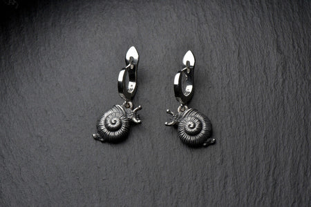 silver earrings	earrings	jewelry	gift	Sterling silver	animal earrings	animal jewelry	Snail Earrings	Snail (etsy image id: 7220137070)