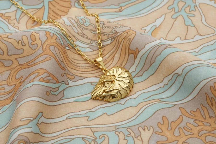 Sterling Silver Nautilus Pendant: Oxidized Sea Creature Jewelry (etsy image id: 7372641314)
