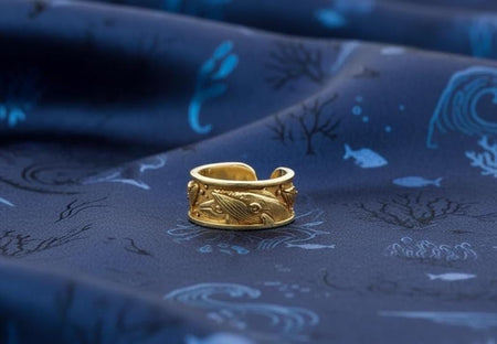 Sterling Silver Whale Ring: Handmade Adjustable Sea Creature Jewelry (etsy image id: 7228608623)