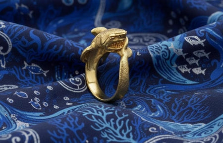 Oxidized Sterling Silver Shark Ring: Sea Creature Jewelry (etsy image id: 7228974713)