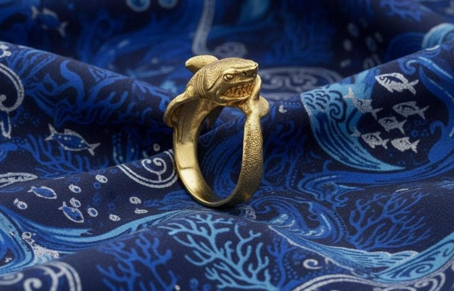 Signet ring	men's jewelry	silver signet ring		Shark signet ring	shark silver jewelry	Sea creature ring	sea art	sea jewelry (etsy image id: 4586649098)