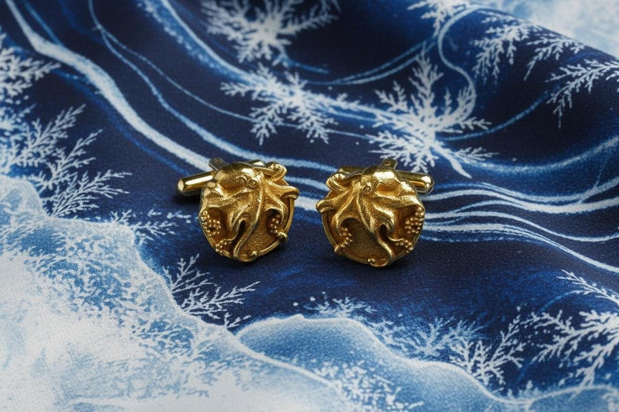 Sterling Silver Octopus Cufflinks: Sea Creature Jewelry Gift (etsy image id: 7181055826)