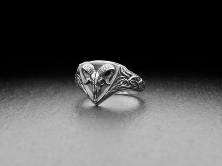 Sterling Silver Ram Skull Ring: Gothic Animal Jewelry (etsy image id: 7240515120)