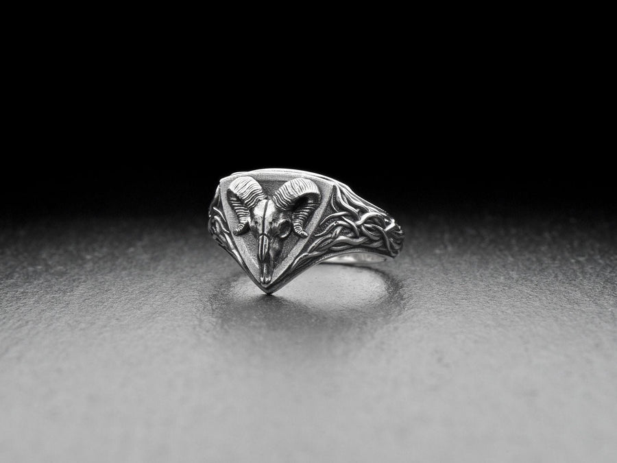 Sterling Silver Ram Skull Ring: Gothic Animal Jewelry (etsy image id: 7240515120)