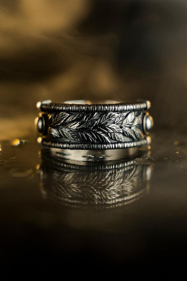 Victorian Laurel Wreath Sterling Silver Ring • Botanical Leaf Band • Ancient Symbol Wedding Band • Detailed Silver Artisan Jewelry (etsy image id: 7193912469)