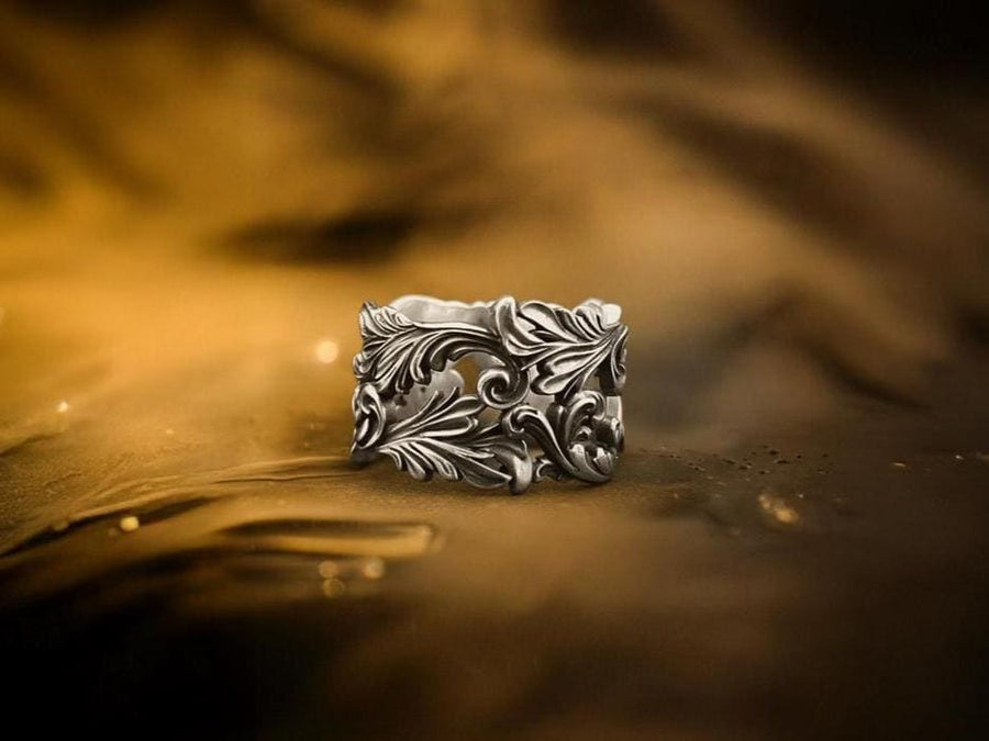 Patterned Sterling Silver Statement Ring: Handmade Art Lover Jewelry (etsy image id: 5092568595)