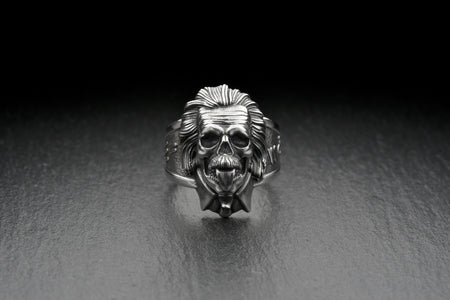 Handmade Albert Einstein Skull Sterling Silver Ring: Gothic Halloween Gift (etsy image id: 7257616828)