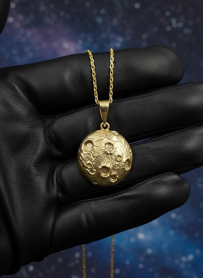 Sterling Silver Moon Pendant: Handmade Space Necklace (etsy image id: 6042247983)
